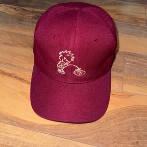 H-Kap San Francisco 49ers Calvin Peeing Snapback Hat Maroon Burgundy Vintage